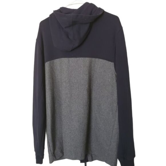 ALL-SON URBAN OUTFITTERS Mens Coat SZ L Wool Gray Navy Color‎ Block Zip Hoodie - Picture 12 of 13